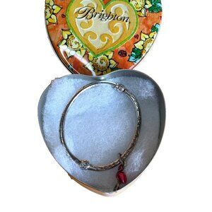 Brighton Hinged Cuff Bracelet with Flamingo Charm in Brighton Tin 6"